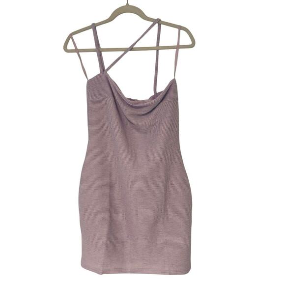 NWT RUMER Penelope Rib Body-con Minidress In Lilac Size Large - Picture 4 of 9